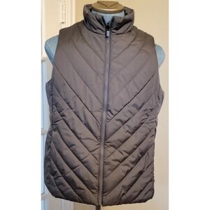 Land's‎ End Men's Gray Quilted Vest With Pockets Size Large